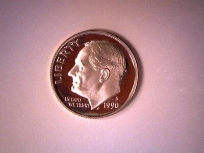 1990 S 10C Proof Roosevelt Dime - FREE SHIPPING - Image 1 of 2