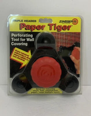 Herramienta de puntuación Zinsser Paper Tiger para eliminación de papel tapiz triple cabezal 02976 - NUEVO Foto 1 de 2