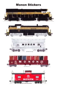 Monon Local Freight Train 5 individual Stickers Andy Fletcher - Picture 1 of 1