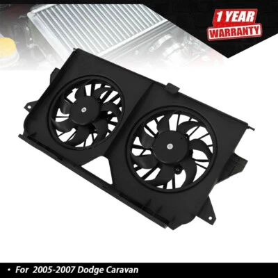 Ventilador duplo de refrigeração radiador 4677695AB para Dodge Caravan Grand Caravan 2005-2007 - Imagem 1 de 4