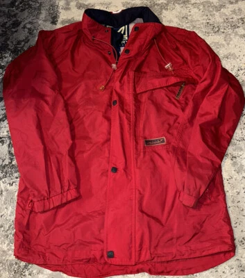 Abrigo de Lluvia Sperry Top-Sider Adulto Pequeño Rojo Cremallera Completa Botón a Presión Ventilación Para Hombres Foto 1 de 4