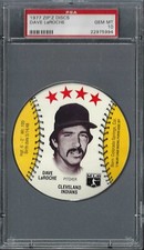 1977 Zip'z Discs Dave LaRoche Cleveland Indians PSA 10 Gem Mint 22975994