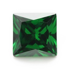Un par de 5mm Cuadrado-faceta Princesa Corte Profundo-Naranja Cubic Zirconia Piedras Preciosas