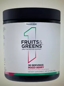 Rule1 Fruits and Greens Mixed Berry Flavor 30 Serv per container (2 Containers) - Picture 1 of 3
