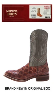Botas Nocona Para Hombre 11" Togo Verde Estampado de Peces Coñac (NB5539) TALLA 11.5 EE - NUEVAS EN CAJA - Imagen 1 de 1