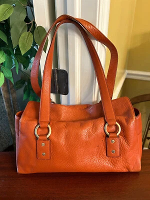 ELLEN TRACY седло кожи багет наплечная Дамская сумка сумочка оранжевый - Изображение 1 из 4