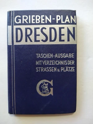 Antique 1925 Grieben-Plan von Dresden Pocket Edition Map Streets & Squares - Image 1 of 4