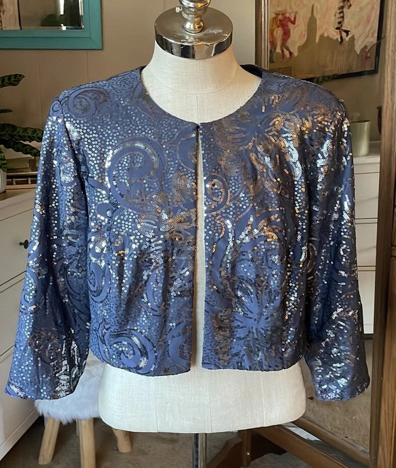 David’s Bridal Bolero Lentejuelas Morado, Mujer’s Talla Grande 20W Foto 1 de 4