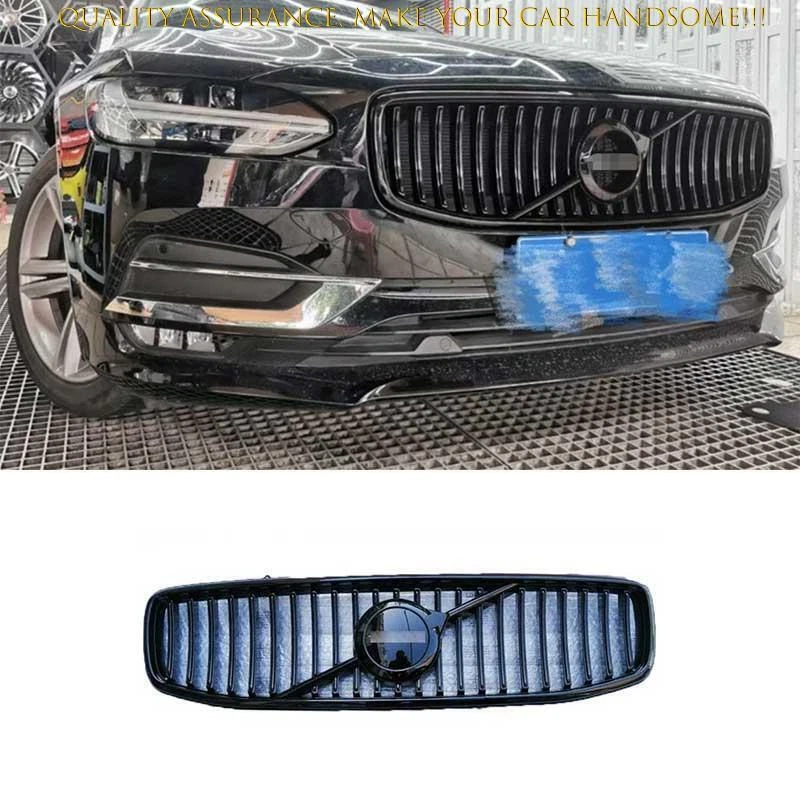 Parrilla de malla central de parachoques delantero 1 pieza para Volvo S90 2017-2020 negro brillante Foto 1 de 1