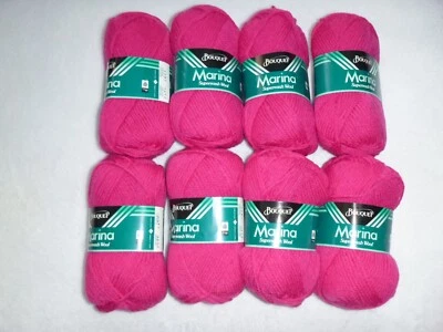 8 Skeins Bouquet Marina 100% Superwash Wool Yarn Color #6287 Bright Pink - Image 1 of 4