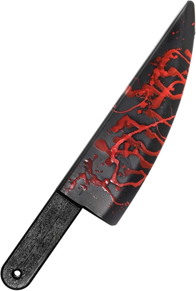 Bloody Butcher Knife Toy Prop Weapon Fancy Dress Up Halloween Costume Accessory - Image 1 of 1