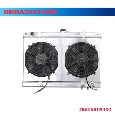 RADIADOR DE ALUMINIO Y CUBIERTA DE VENTILADOR APTO PARA INFINITI I30 NISSAN MAXIMA 3.0 V6 95-99 2 FILAS Foto 1 de 4