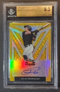 2020 Leaf Valiant Yellow Julio Rodriguez RC Auto 09/10