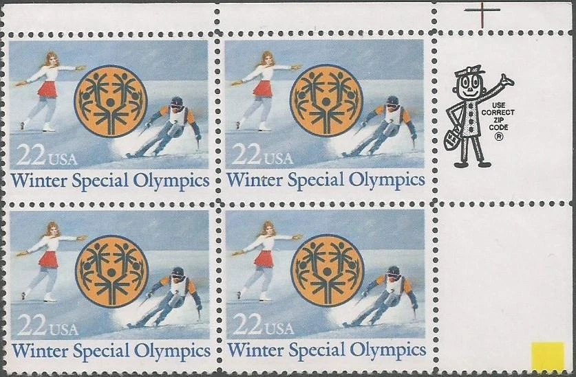 Zip Block - Scott 2142 - 22 cent - Winter Special Olympics - 1985 - MNH - Image 1 of 1
