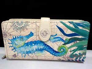 SHAGWEAR CANADA OCEAN/SEA ZIP AROUND WITH MAGNETIC SNAP CLOSURE WALLET  NEW - Picture 1 of 6