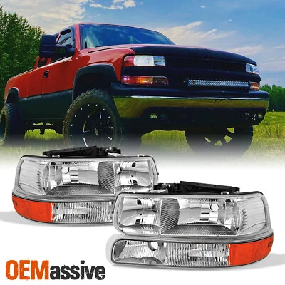 Fit 1999-2002 Chevy Silverado 2000-2006 Suburban Tahoe Headlight +Bumper Signal - Image 1 of 4