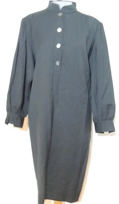 Vestido de lã preto vintage YSL Yves Saint Laurent variação MED - Imagem 1 de 4