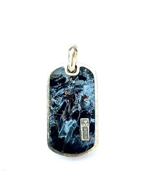 David Yurman Pietersite XL 35MM Dog Tag Pingente Esterlina D.Y. 925 RARO - Imagem 1 de 3