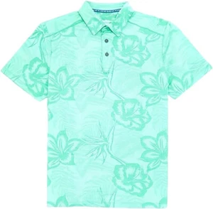 Tommy Bahama Delray Fresco Golf Polo Short Sleeve T-Shirt, Aqua Aloha, Size XL. - Picture 1 of 1