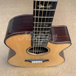 41 Inch Solid Spruce G-916 Rosewood Acoustic Guitar Abalone Ebony Fingerboard - Picture 1 of 7
