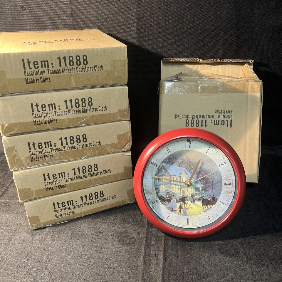 Thomas Kinkade Relojes Musicales Hogar Para Las Fiestas Pared Lote De 6 Nuevos En Cajas! Foto 1 de 4
