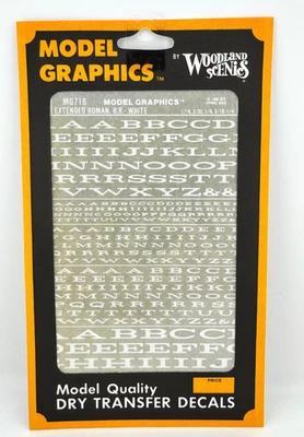 Woodland Scenics MG716 Extended Roman RR White-Dry Transfer Decals - Image 1 of 2