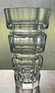 1930er Josef Hoffmann (1870-1956) Moser Art Deco klare Kristallglas Vase 9,6" hoch - Bild 1 von 22