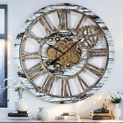 Gears часы AMERICA LINE настенные часы круглый 36 дюймов серый и белый - Изображение 1 из 4