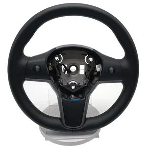 Driver Heated Leather Steering Wheel 1490214-00-B Fits for Tesla Model 3 Y 17-23 - Picture 1 of 10