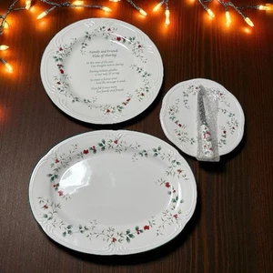 Pfaltzgraff Winterberry Oval Platter 14.5” & Round 12” Server +Cheese Tray/knife - Picture 1 of 20
