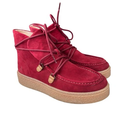 Hush Puppies Bridget Chukka Suede Booties Red Rhubarb Womens Boot Size 8.5 NEW - Image 1 of 4