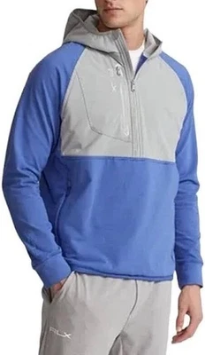 RLX Ralph Lauren Men's Lux Leisure Tech Terry Half Zip Hoodie Pullover SZ.M $198 - Image 1 of 4