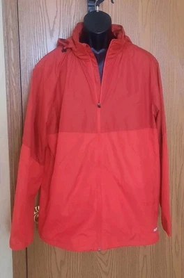 Rompevientos Tek Gear Performance para Hombres Rojo Cremallera Completa con Capucha Embalable Talla 2XL  Foto 1 de 4