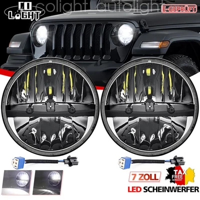 7 ZOLL LED Front Scheinwerfer Fernlicht E-Zertifiziert für Jeep Land rover Chevy - Bild 1 von 4