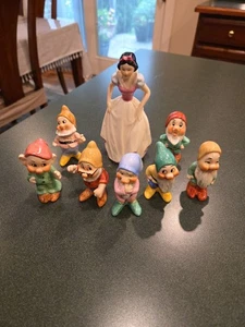 Rare Goebel Germany Disney Snow White & Seven Dwarfs Porcelain Figurines Set EXC - Picture 1 of 24