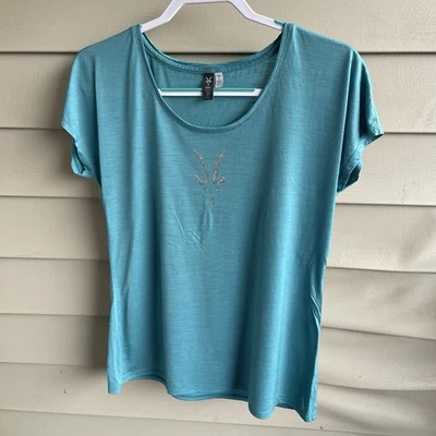 Camiseta Top Ibex Goat Mujer Lana Merino Manga Corta Talla L Verde Capas EE. UU. Foto 1 de 4