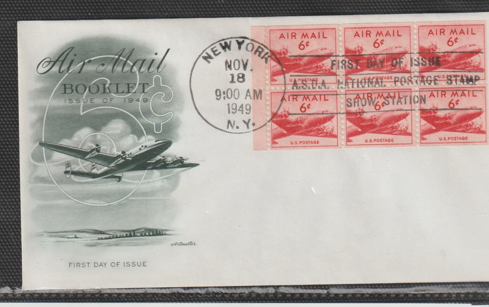 US 1949, #C39a BOOKLET PANE, FDC VF - Image 1 of 1