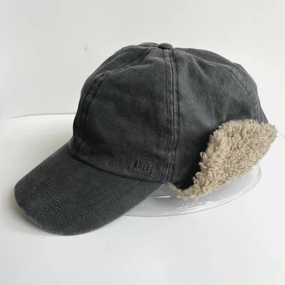 REI Baseball Hat Fleece Lined Sherpa Ear Flap Cap Sz Large / XL Gray - Image 1 of 4
