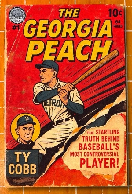 Ty Cobb Art Card Limited 1/5 Mr Clever Art (Baseball Players) mini art print - Image 1 of 1