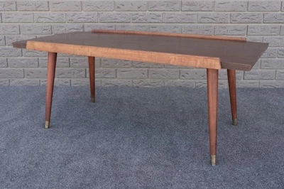 Mid Century Modern Paul Mccobb Style Mahogany Formica Tapered Leg Coffee Table - Image 1 of 4