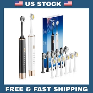 Pack de 2 Cepillos de Dientes Eléctricos Sónicos Eléctricos con 12 Cabezales y 6 Modos - Imagen 1 de 8