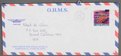 MayfairStamps Islas Cook 1983 Ayarua OHMS a Oxnard CA Cubierta de correo aéreo aau_5508 Foto 1 de 2