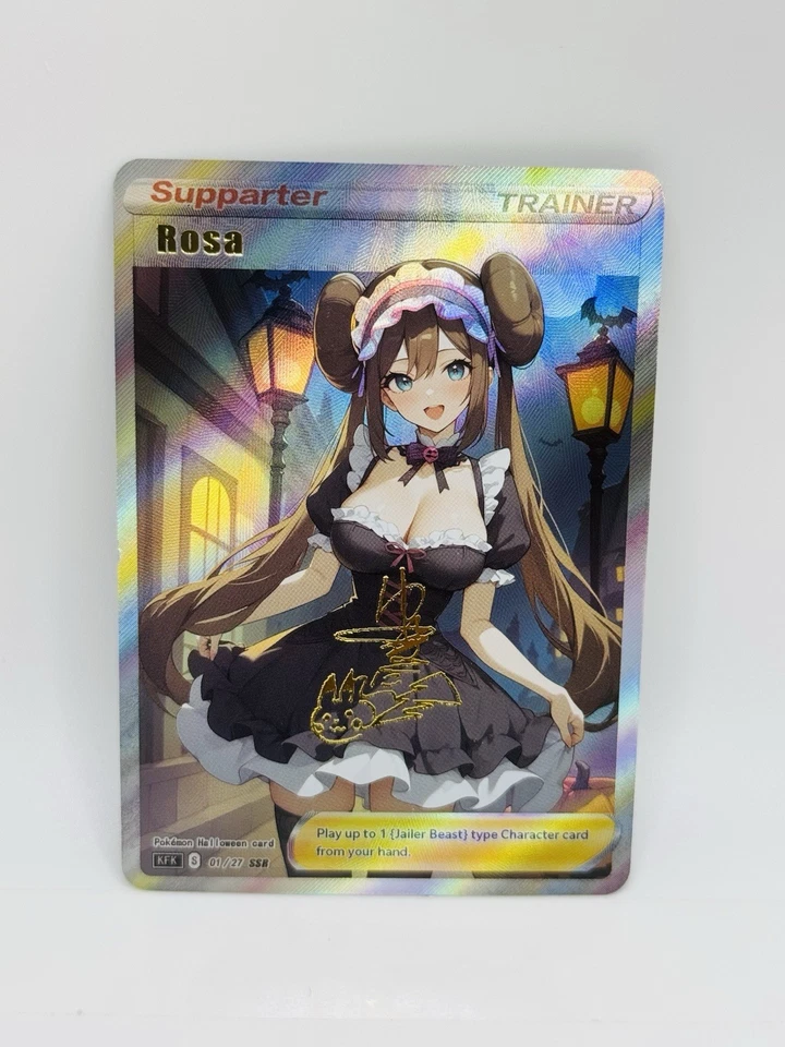 Pokemon Goddess Rosa Halloween Special Doujin DIY Kawaii Art Holo Card - Image 1 of 1