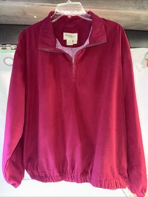 Suéter cortavientos Eddie Bauer talla LG golf 1/4 cremallera suéter para mujer rojo LS Foto 1 de 4