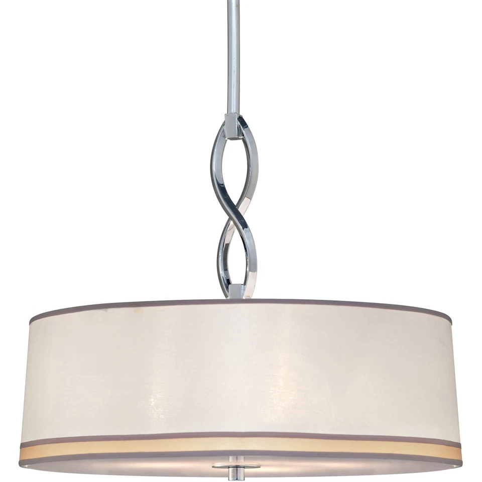 Forte Lighting 7032-03-05 Button 3 Light 16.75 inch Chrome Pendant Ceiling Light - Image 1 of 1