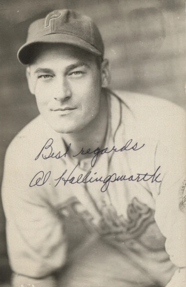 Al Hollingsworth autographed vintage Phillies Rowe Postcard - Image 1 of 1