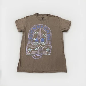 Johnny Cash Shirt Adult S/M Brown Cowboy Western Graphic Tee Oversized Unisex - Picture 1 of 4