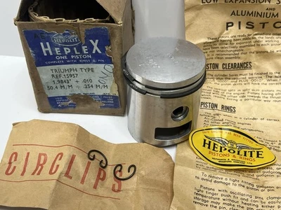 Nuevo de Lote Antiguo Triumph Tina T10 1er Pistón Gran Tamaño .010 Hepolite Inglaterra Scooter Foto 1 de 4