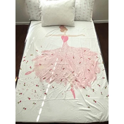 Juego de cama para niños Laura Ashley (4) bailarina rosa floral doble edredón 51X76" almohadas Foto 1 de 4
