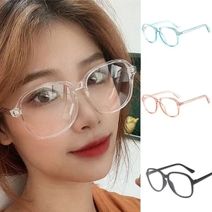 Large Oversized Frame HD Lens Retro Vintage Glasses Classic Clear Transparent - Picture 1 of 19